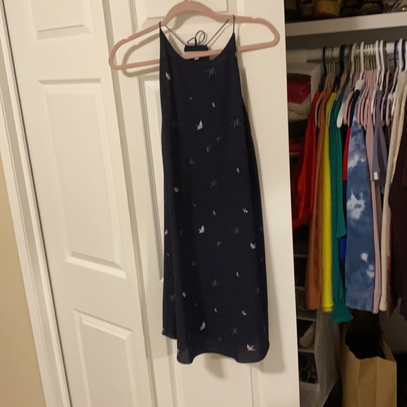 Navy dress with paper airplanes on it - Picture 2 of 2